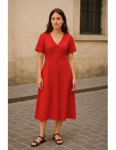 Tecido popeline de viscose - Vermelho