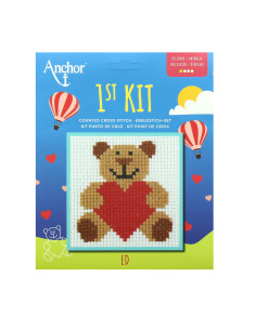 Meu 1º kit de ponto cruz - Ursinho