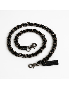 Alça entrelaçada de couro e metal Muud Caja small - Preto