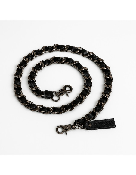 Alça entrelaçada de couro e metal Muud Caja small - Preto