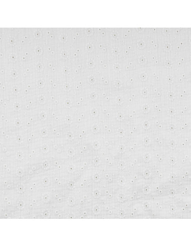 Tecido de gaze dupla de algodão bordado Suzy - Branco
