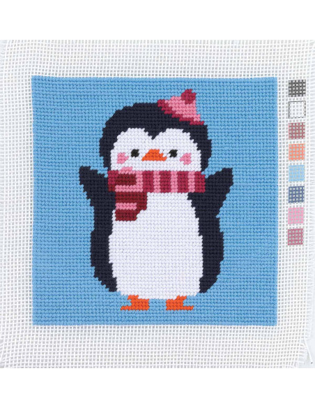 Meu 1º kit de tapeçaria - Pinguim