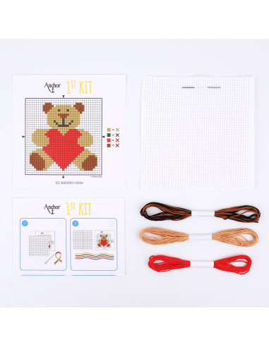 Meu 1º kit de ponto cruz - Ursinho