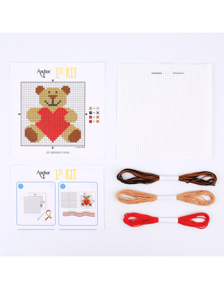 Meu 1º kit de ponto cruz - Ursinho