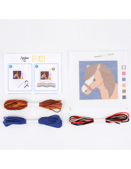 Meu 1º kit de tapeçaria - Cabeça de cavalo
