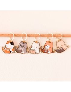 Conjunto de 5 marcadores de malha - Pequenos gatos de leitura