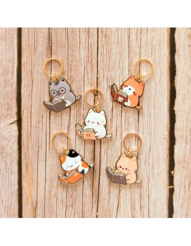 Conjunto de 5 marcadores de malha - Pequenos gatos de leitura
