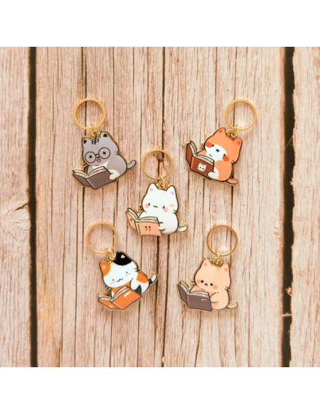 Conjunto de 5 marcadores de malha - Pequenos gatos de leitura