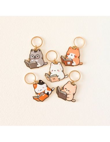 Conjunto de 5 marcadores de malha - Pequenos gatos de leitura