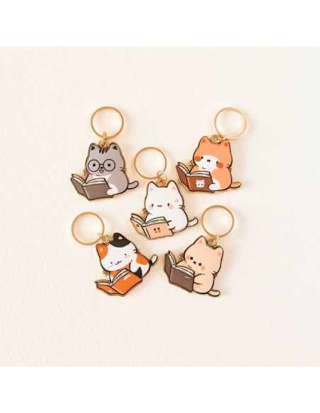 Conjunto de 5 marcadores de malha - Pequenos gatos de leitura