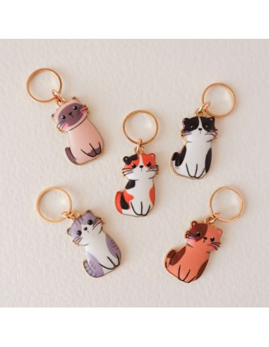 Conjunto de 5 marcadores de malha - Pequenos gatos manga