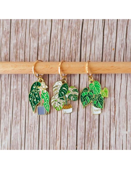 Conjunto de 3 marcadores de malha - Monstera