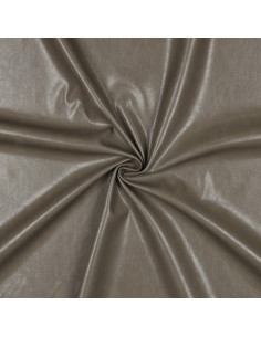 Tecido stretch brilhante imitação para vestuário - Taupe