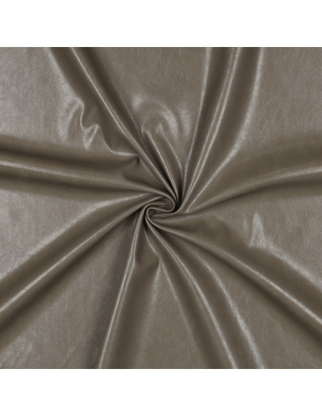 Tecido stretch brilhante imitação para vestuário - Taupe