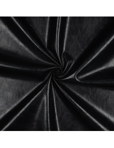 Tecido stretch brilhante semelhante para vestuário - Preto