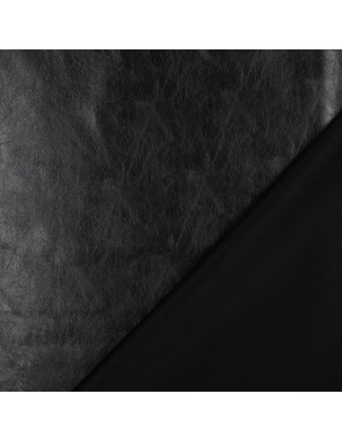 Tecido stretch brilhante semelhante para vestuário - Preto