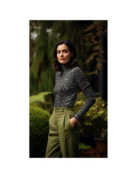 Tecido jersey viscose - Leopardo
