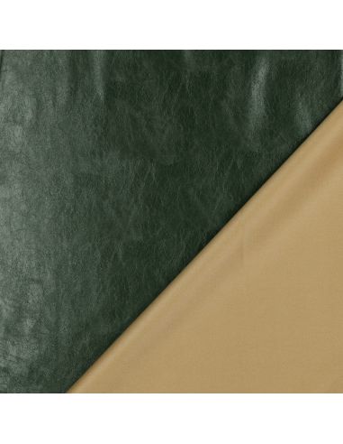 Tecido stretch brilhante imitação para vestuário - Verde inglês