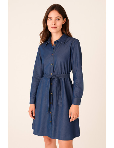 Tecido tencel denim - Azul índigo