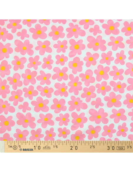 Tecido jersey flores - Rosa
