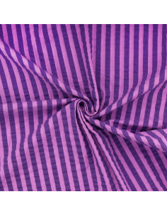 Tecido Seersucker com listras largas - Jacinto e roxo