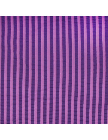Tecido Seersucker com listras largas - Jacinto e roxo