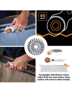 Lâmina rotativa Fiskars ziguezague Ø45 mm 2