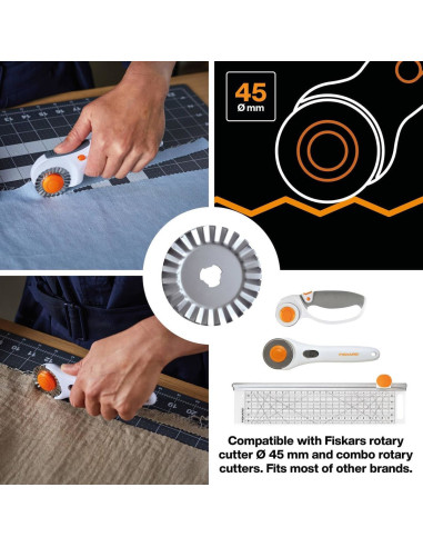 Lâmina rotativa Fiskars ziguezague Ø45 mm