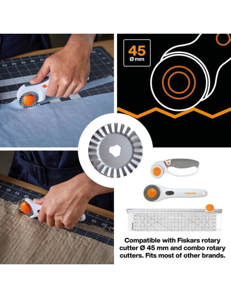 Lâmina rotativa Fiskars ziguezague Ø45 mm