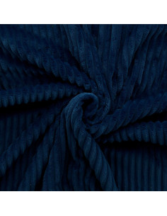 Tecido minky canelado grosso - Azul marinho