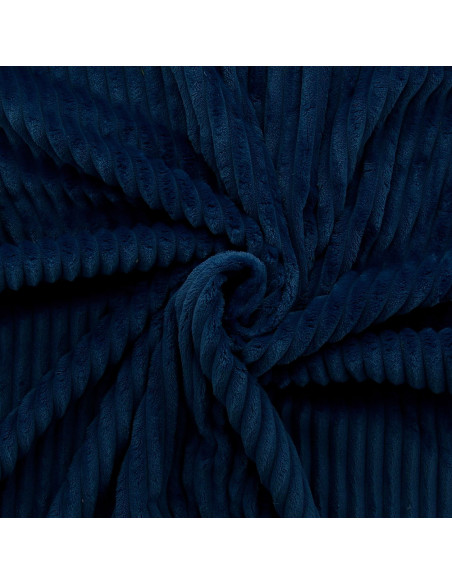 Tecido minky canelado grosso - Azul marinho