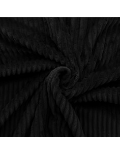 Tecido minky canelado grosso - Preto