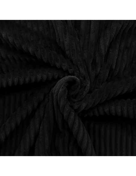 Tecido minky canelado grosso - Preto