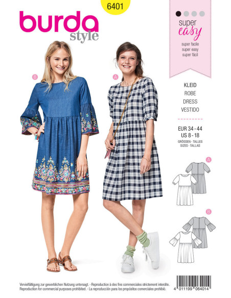 Molde de vestido - Burda 6401