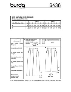 Molde de calça - Burda 6436 2
