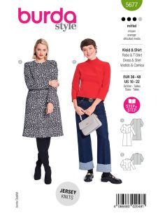 Molde de vestido e T-shirt - Burda 5677
