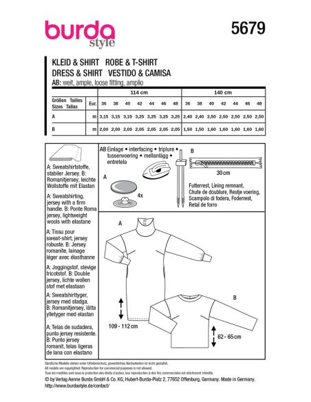 Molde de suéter - Burda 5679