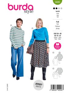 Molde de suéter e camiseta - Burda 5680