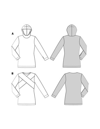 Molde de suéter e camiseta - Burda 5680