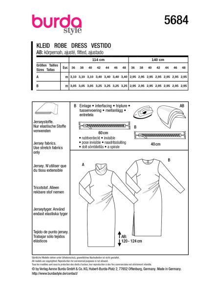 Molde de vestido - Burda 5684