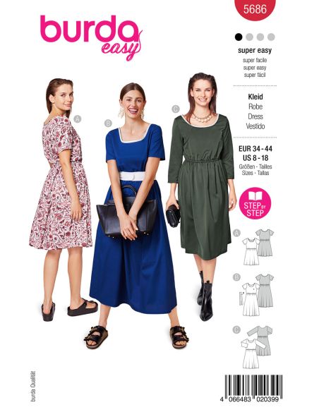 Molde de vestido - Burda 5686