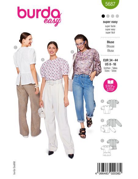 Molde de blusa - Burda 5687