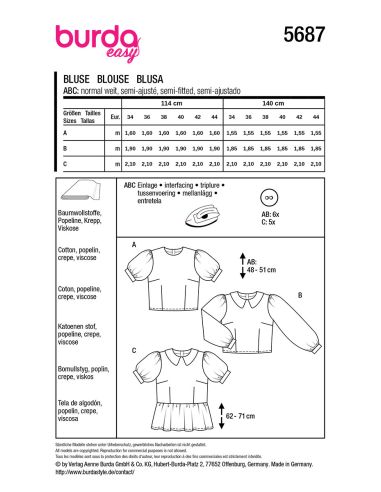 Molde de blusa - Burda 5687