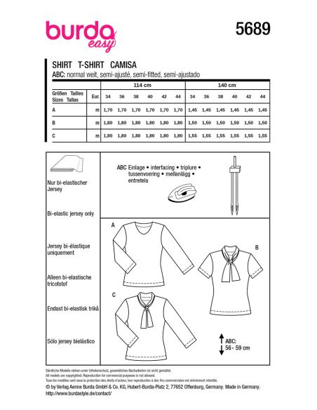 Molde de T-shirt - Burda 5689