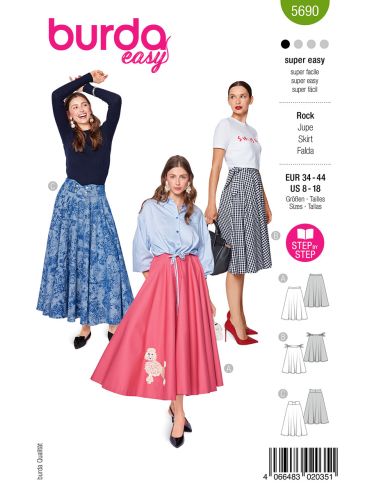 Molde de saia - Burda 5690