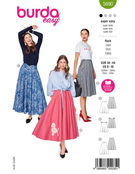 Molde de saia - Burda 5690