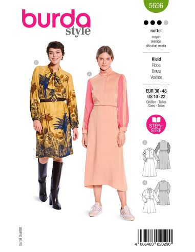 Molde de vestido - Burda 5696