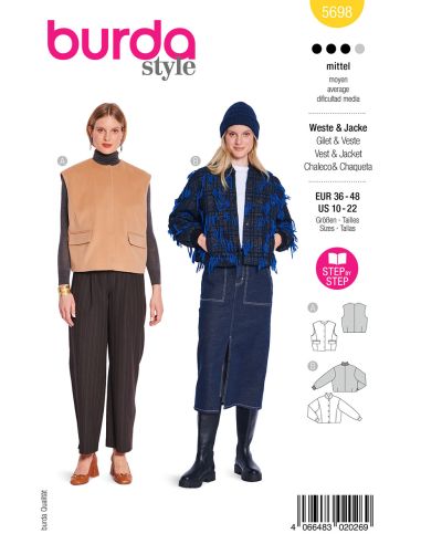 Molde de colete - Burda 5698