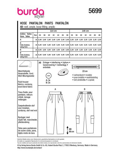 Molde de calça - Burda 5699