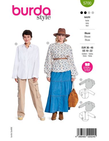 Molde de blusa - Burda 5700